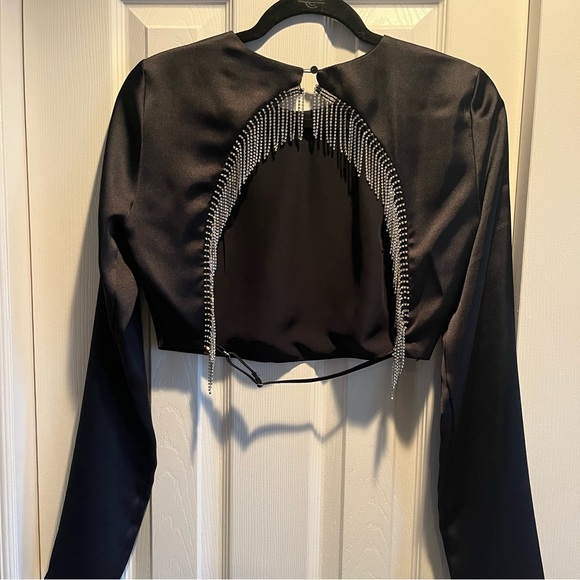 ZARA Rhinestone Satin Effect Top - Picture 2 of 3